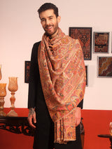 Pashmoda Men Darbari Kaani Wool Blend Kashmiri Shawl (Size: 101X203 CM)