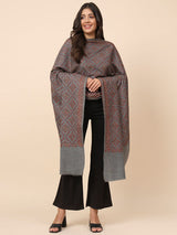 Women Surmai 100% Pure Wool Embroidered Shawl (Size 101X203 CM)
