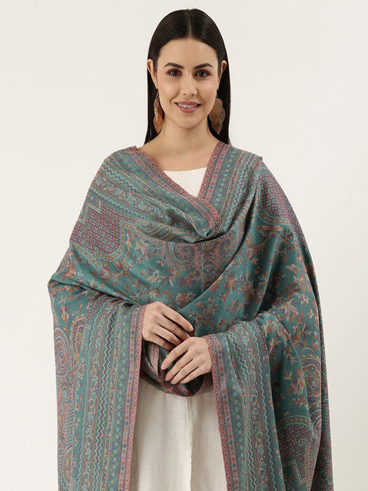 Women's Aaraish Kashmiri Royal Paisley Design Jamawar Shawl (Size: 101 X 203 Cms)