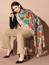 Women's Chaman Multicoloured Printed Stole (Size : 71X203 CM)