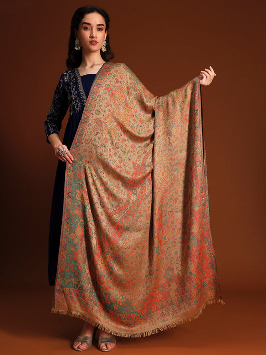 Women Floral Heritage Kaani Elegance Kashmiri Shawl