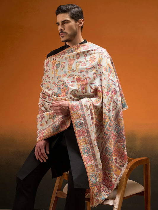 Men Gulrukh Reversible Kaani Zari Shawl