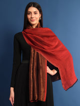 Pashmoda Womenƒ??s Zarish Reversible Zari Moonlight Fine Wool Stole (Size: 71x203 Cm)