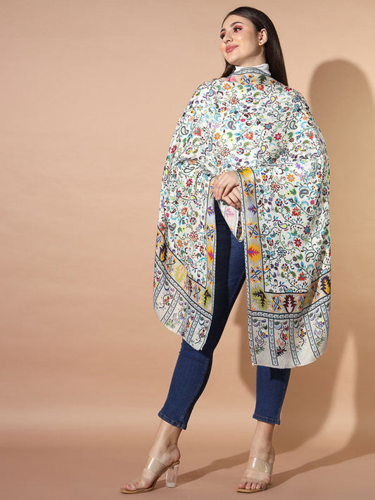 Women's Zarif Multicoloured Printed Stole (Size : 71X203 CM)