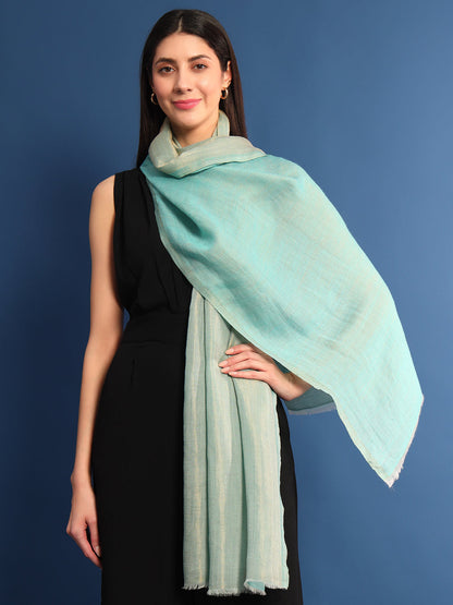 Pashmoda Womenƒ??s Zarish Reversible Zari Moonlight Fine Wool Stole (Size: 71x203 Cm)