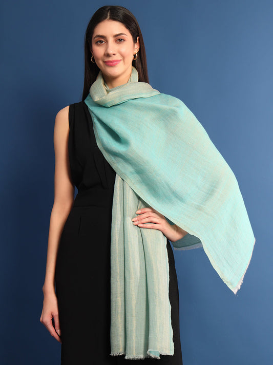 Pashmoda Womenƒ??s Zarish Reversible Zari Moonlight Fine Wool Stole (Size: 71x203 Cm)