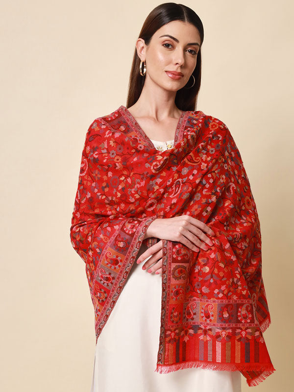 Women's Bahaar Kaani Wool Blend Kashmiri Shawl (Size 101X203 CM)
