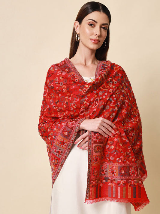 Women's Bahaar Kaani Wool Blend Kashmiri Shawl (Size 101X203 CM)