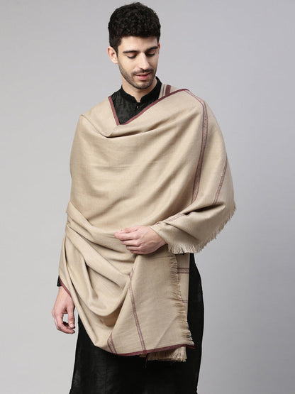 Men farhat Woven Design Shawl (Size  127x254 cms, Black Color)