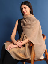 Pashmoda Womenƒ??s Zarish Reversible Zari Moonlight Fine Wool Stole (Size: 71x203 Cm)