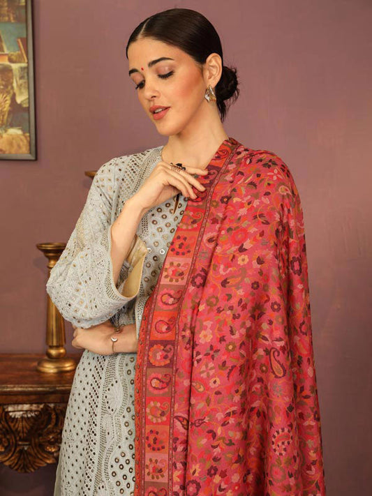 Women's Bahaar Kaani Wool Blend Kashmiri Shawl (Size 101X203 CM)