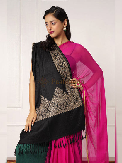 Women's Zarif Kashmiri Aari Embroidery Stole (Size: 71X203 CM)