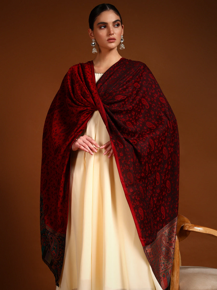 Pashmoda Women Gulpari Kaani Stole (Size : 71 × 203 cm)