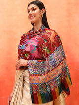 Pashmoda Women Royal Caravan Fine Soft Bamboo Fibre Stole (Size : 71x203 CM)