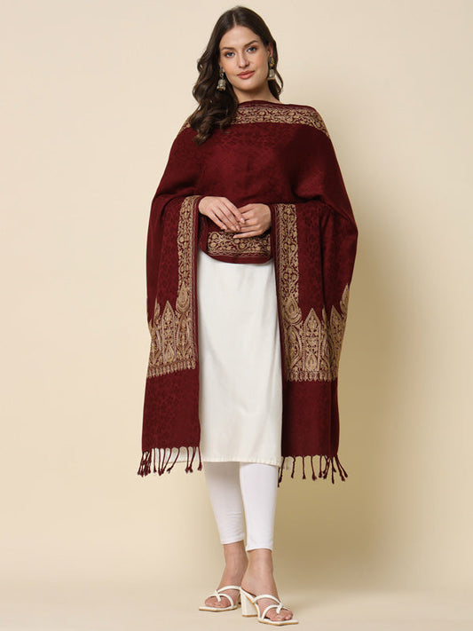 Women's Zarbaft Embroidered Stole (Size 71X203 CM)