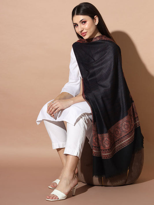 Women Chaman Woven Design Jamawar Shawl (Size 101X203 CM)