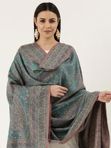 Women's Noor Kashmiri Royal Paisley Design Jamawar Shawl (Size: 101 X 203 Cms)