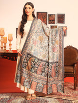 Pashmoda Women Guldasta Fabric Kalamkari Embroidered Shawl (Size: 101x203 CM)