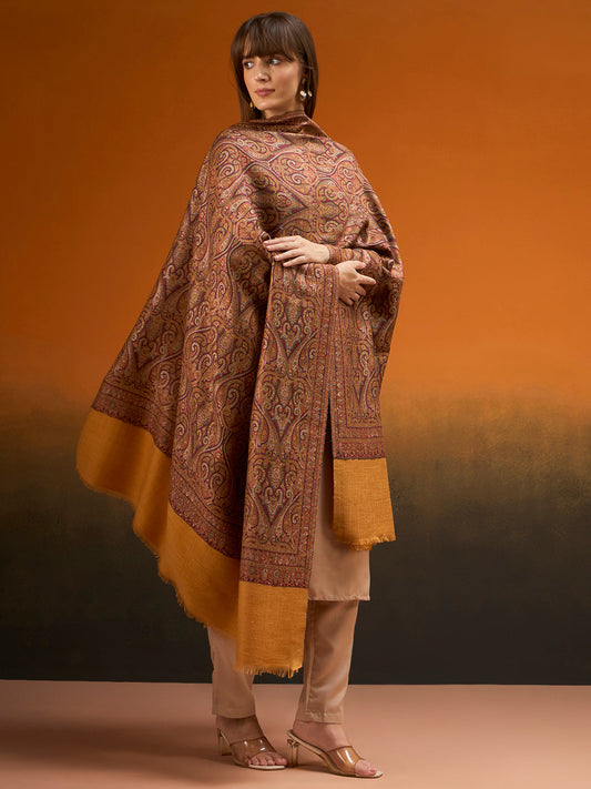 Women Regalis Zari Reversible Kaani Fine Wool Shawl