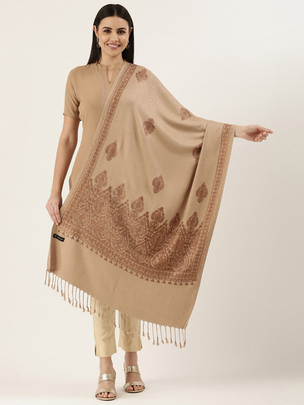 Women's Shalimaar Kashmiri Aari Embroidery Stole (Size: 71X203 CM)
