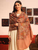 Pashmoda Women Mahnoor 100% Pure Wool Sozni Hand Embroidered Shawl (Size: 101x203 Cm)