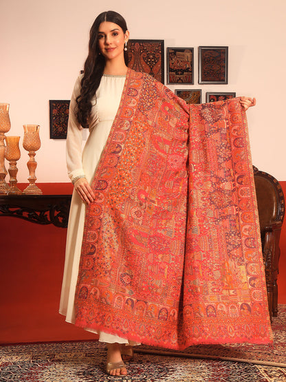 Pashmoda Women Zewar Zari Kaani Fine Wool Shawl (Size: 101X203 CM)