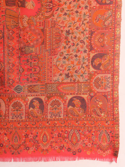 Pashmoda Women Zewar Zari Kaani Fine Wool Shawl (Size: 101X203 CM)