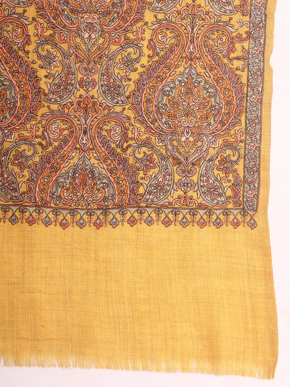 Pashmoda Men Rehnan 100% Pure Wool Sozni Hand Embroidered Shawl (Size: 101x203 Cm)