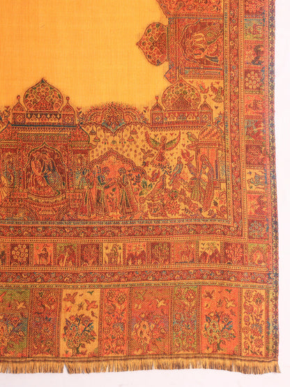 Pashmoda Men Arcadia Borders Kashmiri Jamawar Woven Shawl (Size: 101X203 CM)