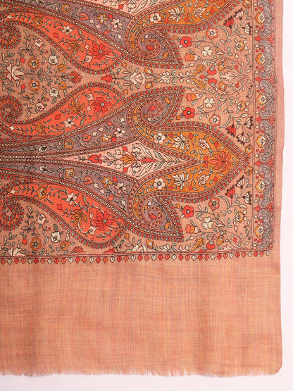 Pashmoda Men Mahnoor 100% Pure Wool Sozni Hand Embroidered Shawl (Size: 101x203 CM)
