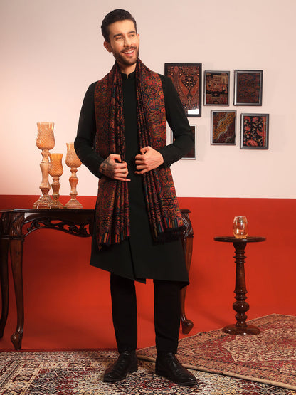 Pashmoda Men Gulraiz Kaani Wool Blend Kashmiri Shawl (Size: 101X203 CM)