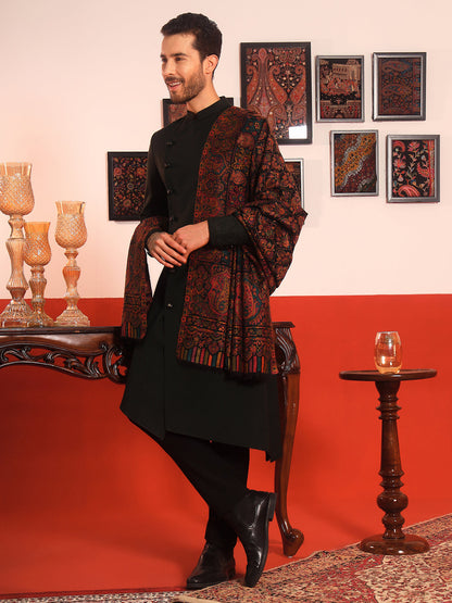 Pashmoda Men Gulraiz Kaani Wool Blend Kashmiri Shawl (Size: 101X203 CM)