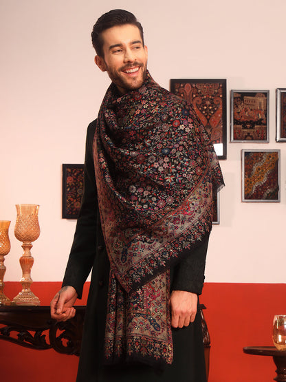 Pashmoda Men Nazrana Kaani Wool Blend Kashmiri Shawl (Size: 101X203 CM)