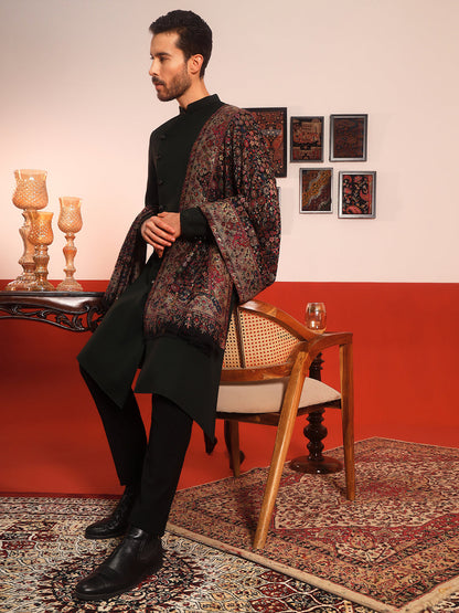 Pashmoda Men Nazrana Kaani Wool Blend Kashmiri Shawl (Size: 101X203 CM)