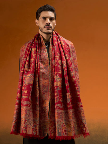 Men Gulrukh Reversible Kaani Zari Shawl