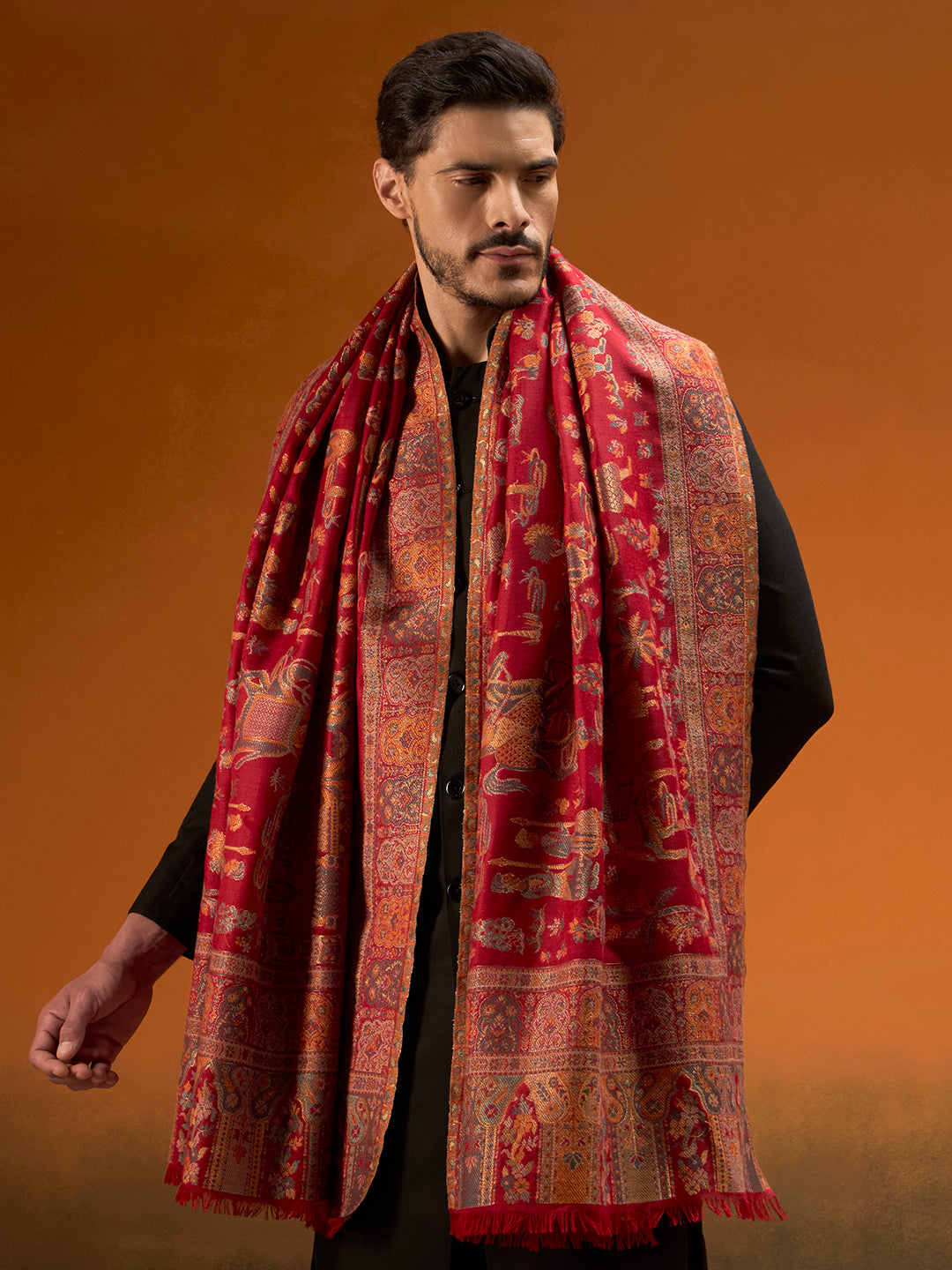 Men Gulrukh Reversible Kaani Zari Shawl