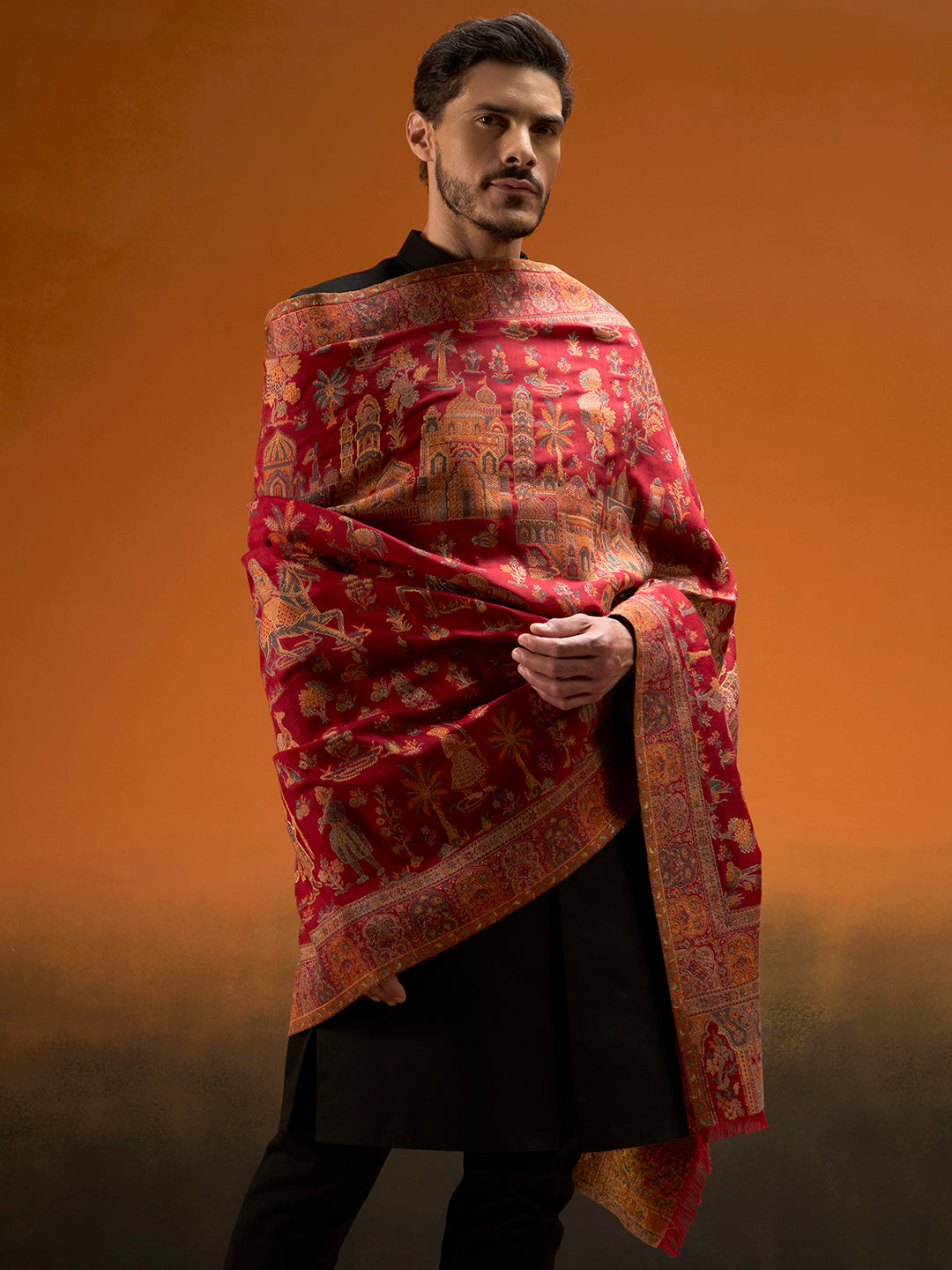 Men Gulrukh Reversible Kaani Zari Shawl