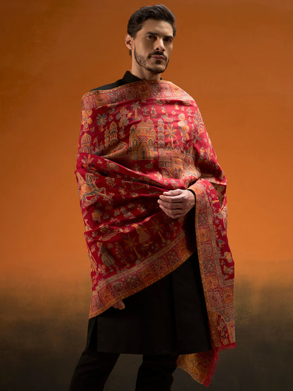 Men Gulrukh Reversible Kaani Zari Shawl