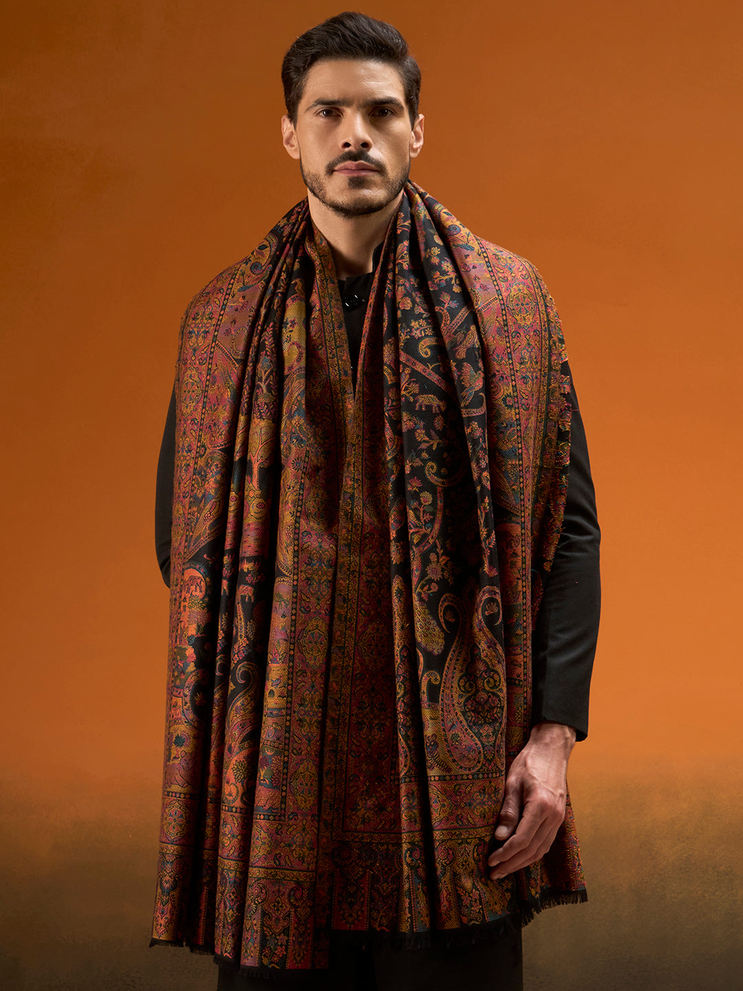 Men Royal gulistan Shawl Fine Wool Kaani Shawl