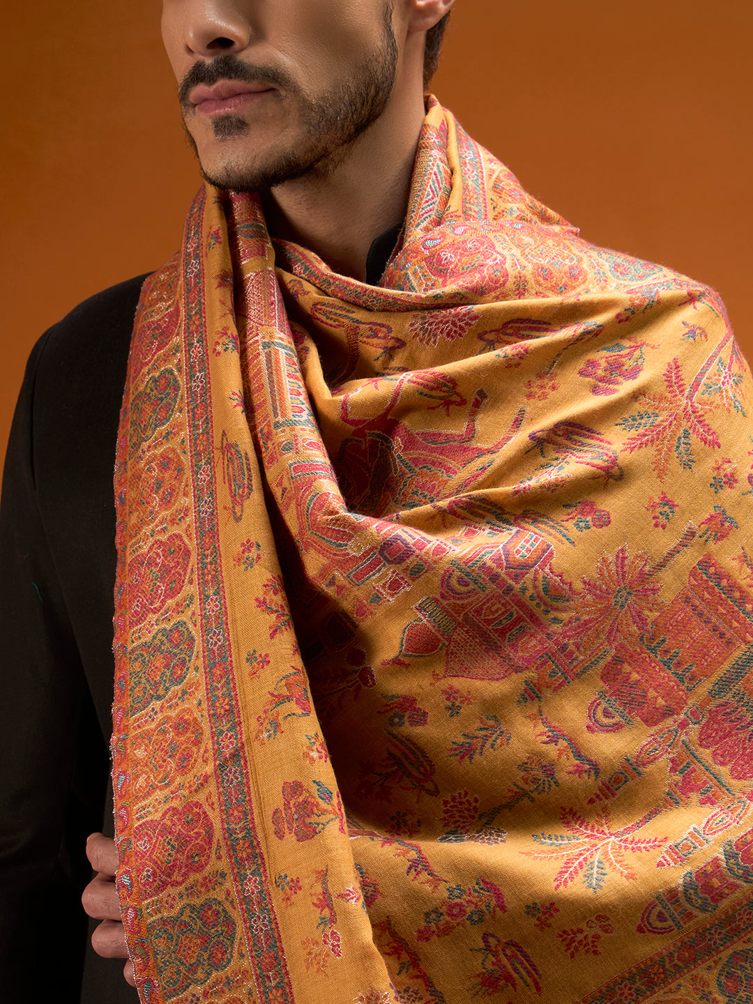 Men Gulrukh Reversible Kaani Zari Shawl