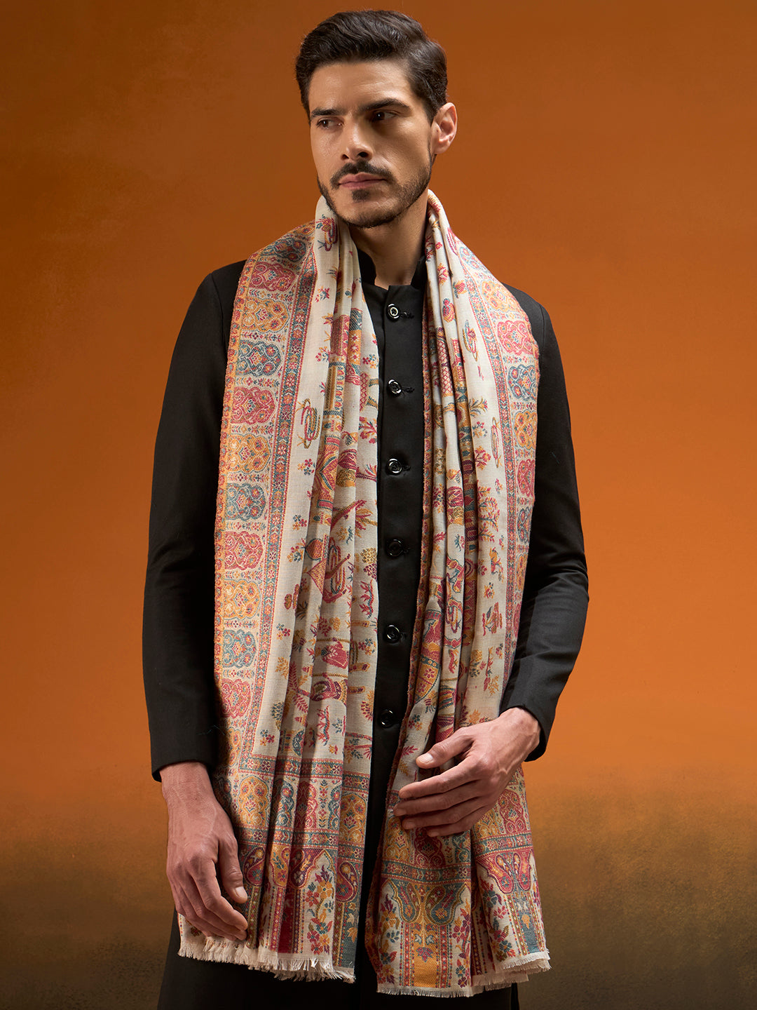 Men Gulrukh Reversible Kaani Zari Shawl