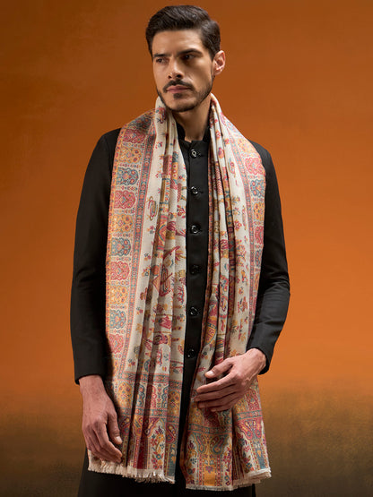 Men Gulrukh Reversible Kaani Zari Shawl