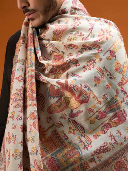 Men Gulrukh Reversible Kaani Zari Shawl