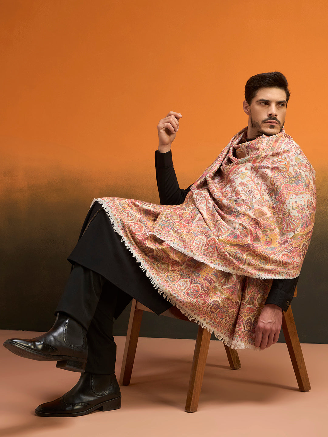 Men Shahi Manzar Fine Wool Kaani Shawl