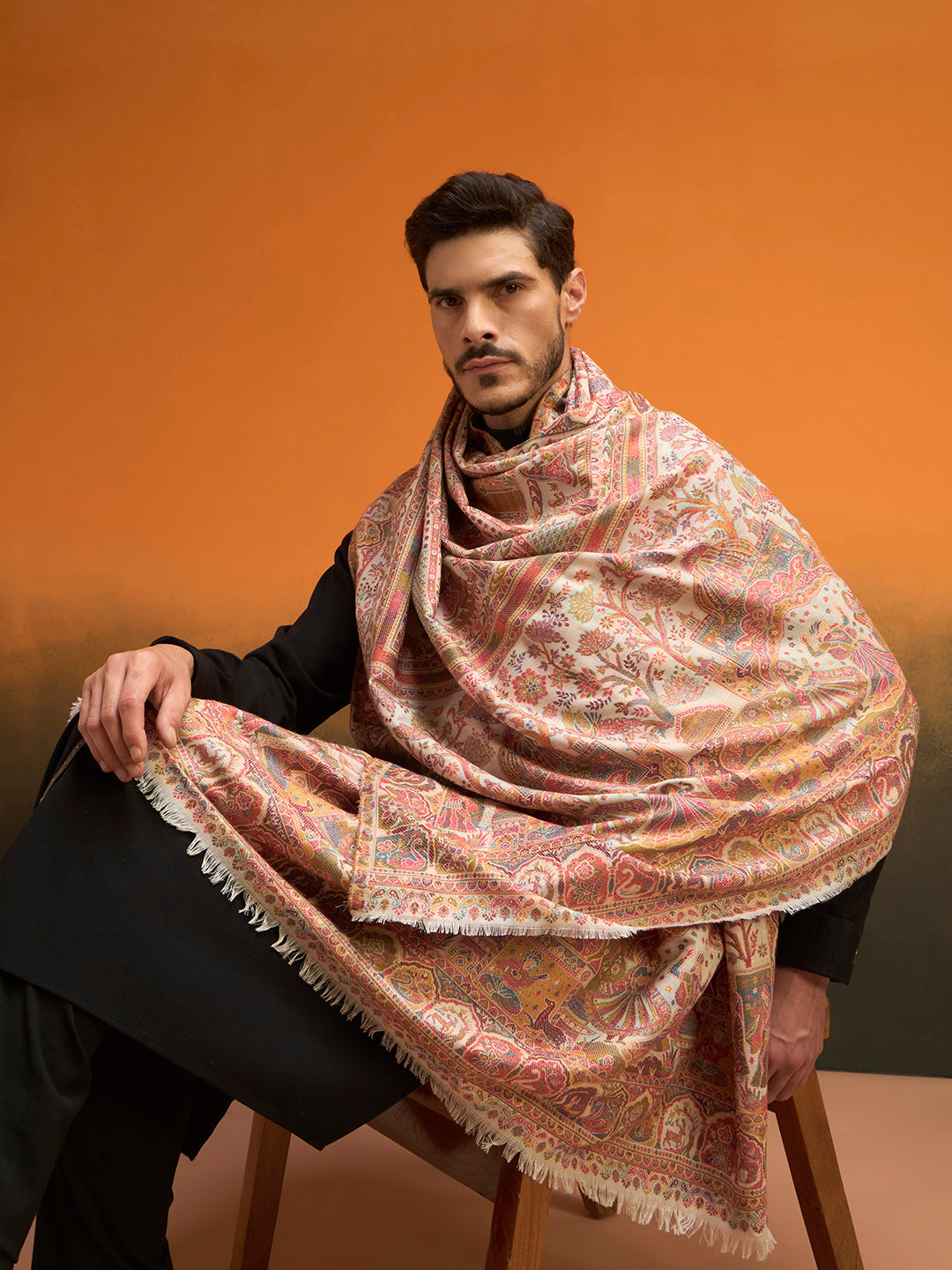 Men Shahi Manzar Fine Wool Kaani Shawl