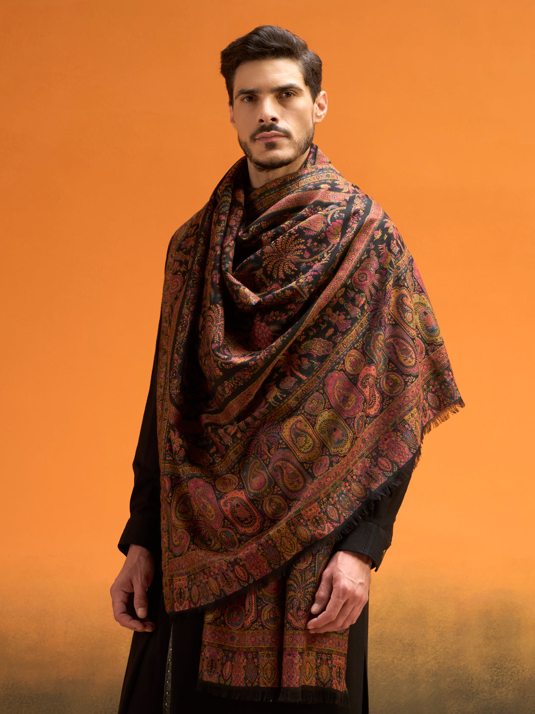 Men Kaani Orchard Fine Wool Kaani Shawl