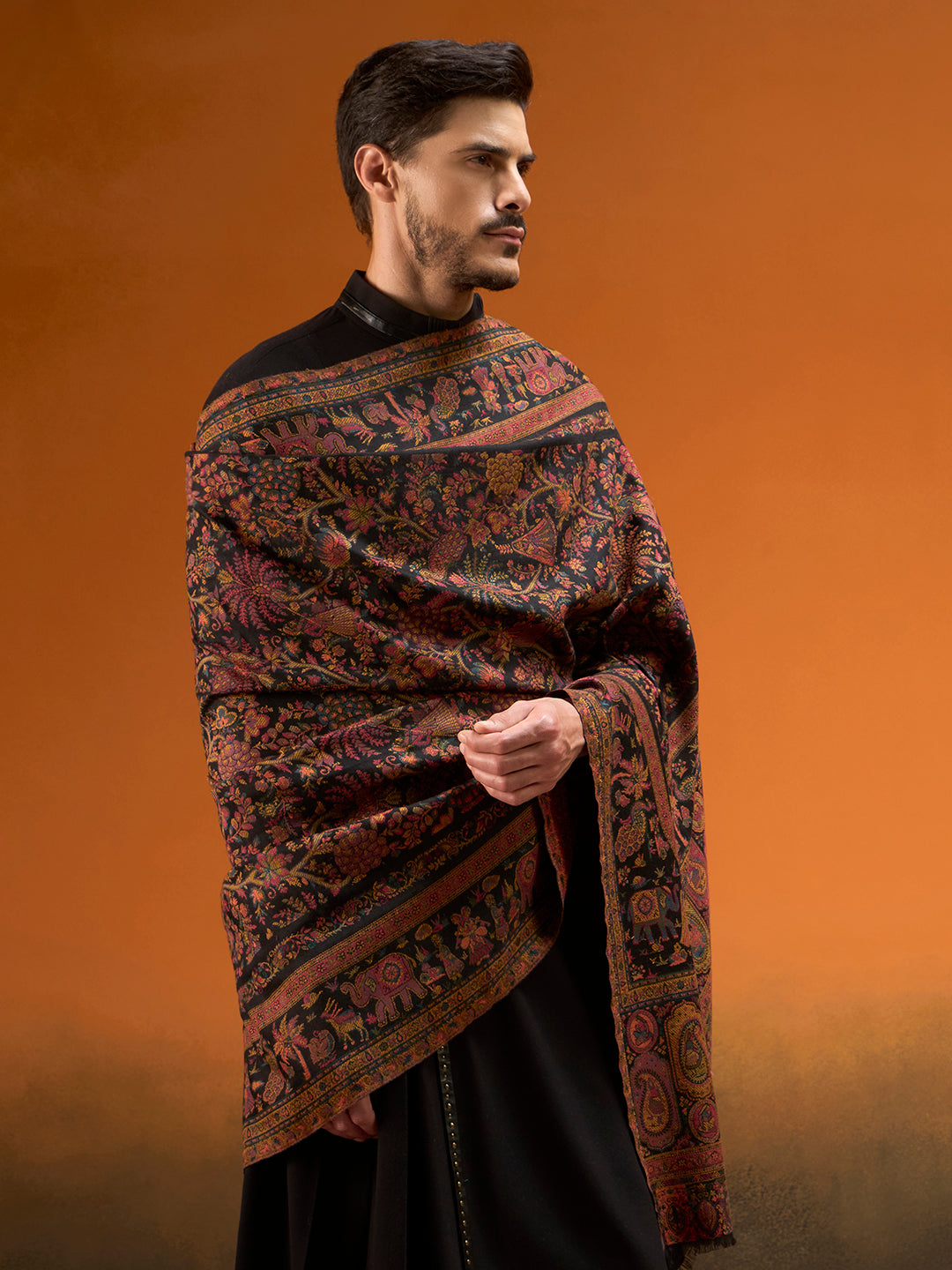Men Kaani Orchard Fine Wool Kaani Shawl
