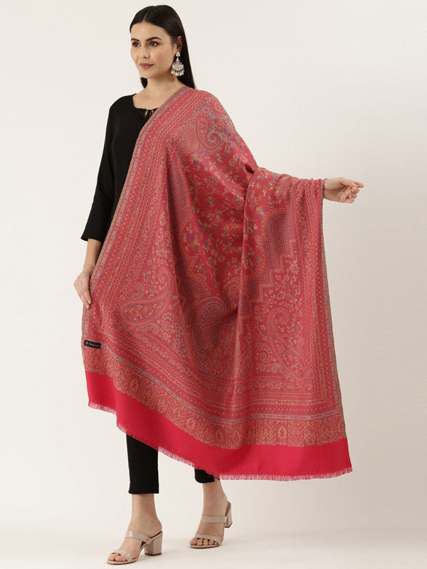 Women's Aaraish Kashmiri Royal Paisley Design Jamawar Shawl (Size: 101 X 203 Cms)