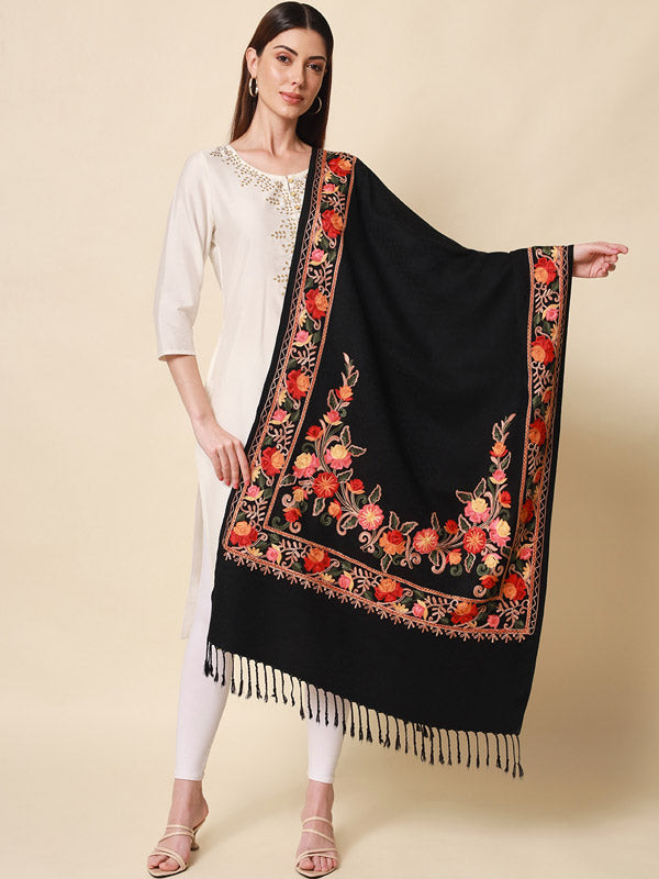 Women's khushnuma Kashmiri Aari Embroidery Stole (Size: 71X203 CM)
