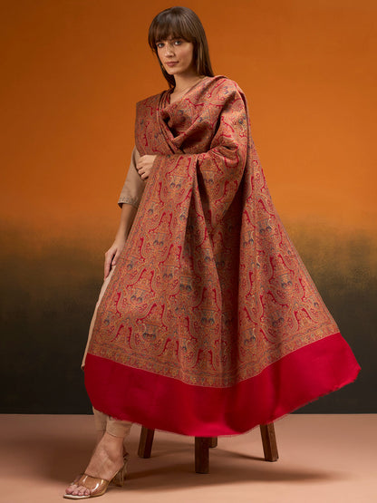 Women Gulnaar Royale Zari Reversible Kaani Fine Wool Shawl